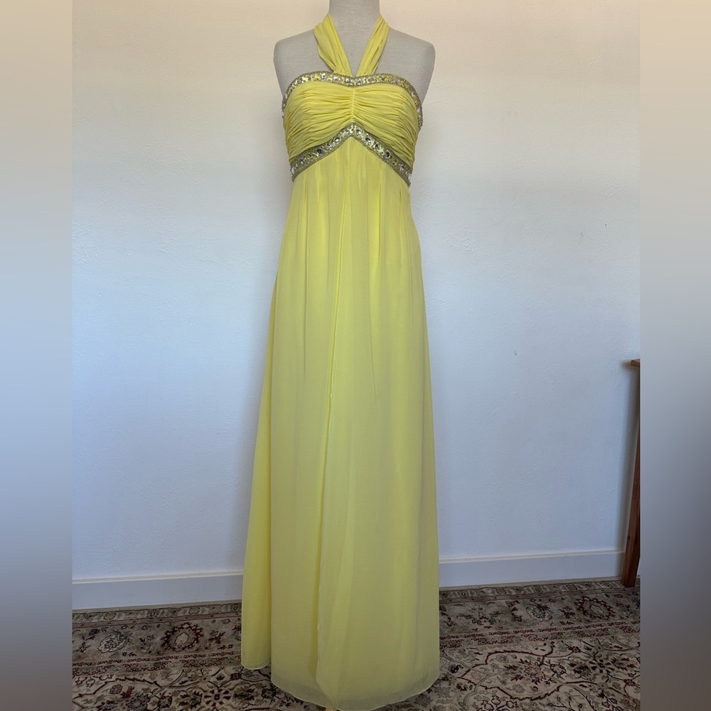 Pastel yellow formal dress Y2K